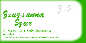 zsuzsanna szur business card